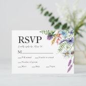 エレガントMeal Choice Wildflowers Sage Green's 結婚 出欠カード (スタンド正面)