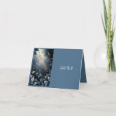 エレガントMidnight Blueのテー結婚ブルカード サンキューカード (正面)