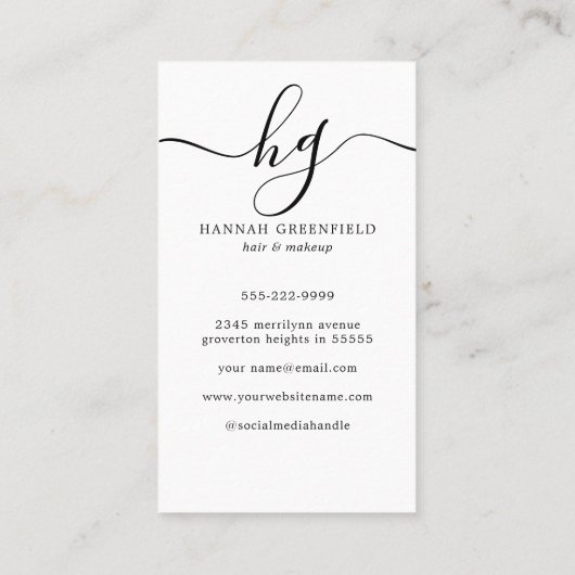 エレガントMonogramの写真 名刺 (裏面)