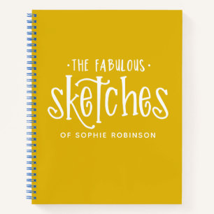 エレガントMonogram Sketchbook Your Name Notebook ノートブック