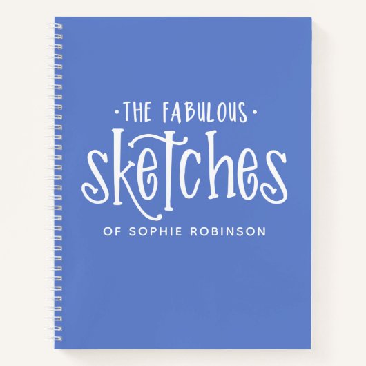 エレガントMonogram Sketchbook Your Name Notebook ノートブック (正面)