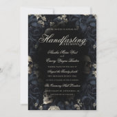 エレガントMoody Gothicフローラスカル 招待状 (正面)