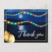 エレガントMoonlitビーチ結婚式ありがとう ポストカード (正面)