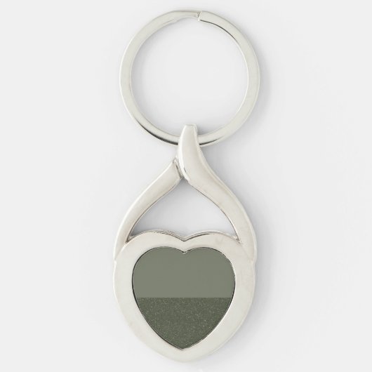 エレガントMoss Green Heart Keychain – カスタマイズ可能 キーホルダー (正面)