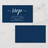 エレガントNavy Blue素朴、RSVP応答、返信 エンクロージャーカード (正面/裏面)