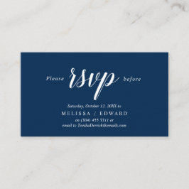 エレガントNavy Blue素朴、RSVP応答、返信 エンクロージャーカード