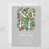 エレガントNOELグリーンリーのクリスマスパーティの招待状 (正面)