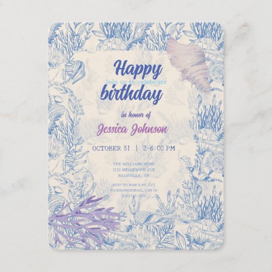 エレガントoceane blue toileエンクロージャカード エンクロージャーカード (正面)