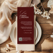 エレガントOld Moneyの結婚Red Dinner Menu Card メニュー