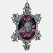 エレガントOMマンダラマーブル スノーフレークピューターオーナメント (左)