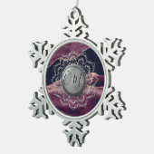 エレガントOMマンダラマーブル スノーフレークピューターオーナメント (右)