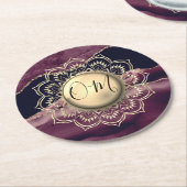 エレガントOMマンダラマーブル ラウンドペーパーコースター (アングル)