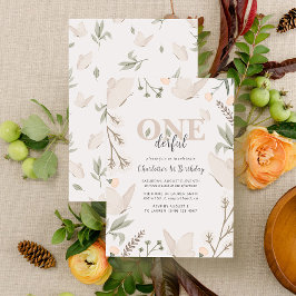 エレガントOnederful Butterflyフローラ第1誕生日 招待状