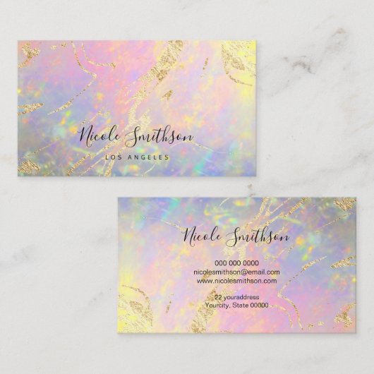 エレガントopal名刺 名刺 (正面/裏面)