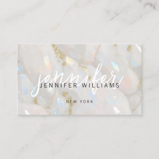 エレガントOpal Stoneカスタム QRコードユニーク 名刺 (正面)