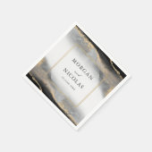 エレガントOpulenceブラックと金ゴールドモダン結婚ズ スタンダードカクテルナプキン (角)