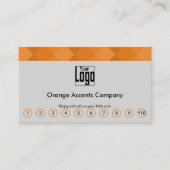 エレガントOrange Accentsロゴのソーシャルメディア通話 ロイヤリティカード (正面)