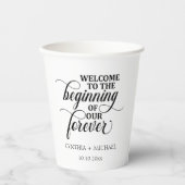 'エレガントour Forever'のスクリプ結婚ト 紙コップ (正面)