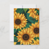 「エレガントOur Little Sunflower」赤ちゃんモダンシャワー サンキューカード (裏面)