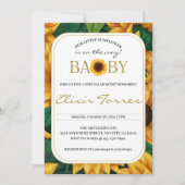 「エレガントOur Little Sunflower」赤ちゃんモダンシャワー 招待状 (正面)