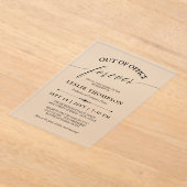 エレガントOut of Office Forever退職パーティー アクリル招待状 (レイダウン)