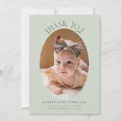 エレガントOval GreenBaby写真 案内状 (正面)