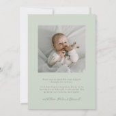 エレガントOval GreenBaby写真 案内状 (裏面)