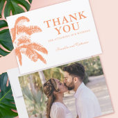 エレガントPalm Tree Tropicalの結婚写真 サンキューカード