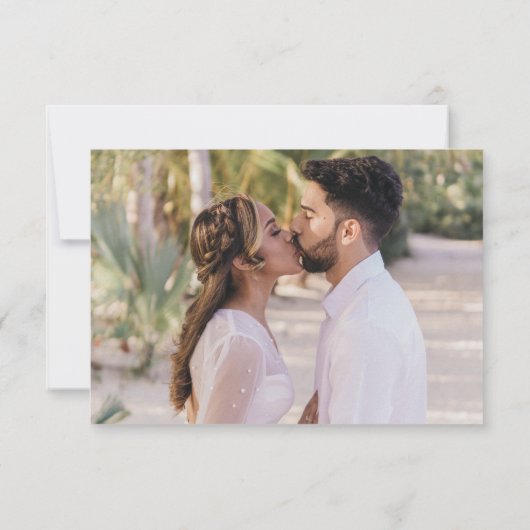 エレガントPalm Tree Tropicalの結婚写真 サンキューカード (裏面)