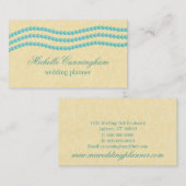 エレガントPearls名刺、ターコイズ 名刺 (正面/裏面)