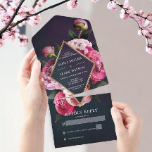 エレガントPeonies金ゴールドフレモダン結婚ーム