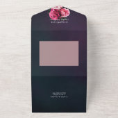 エレガントPeonies金ゴールドフレモダン結婚ーム オールインワン招待状 (外側)