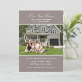 エレガントPewter Gray新しいホームフォトムービング 案内状 (スタンド正面)