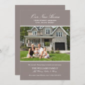 エレガントPewter Gray新しいホームフォトムービング 案内状 (正面/裏面)