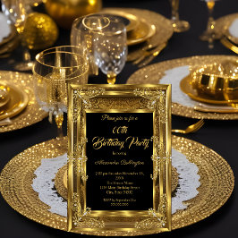 エレガントPhoto Birthday Party王室の金ゴールド宝石 招待状