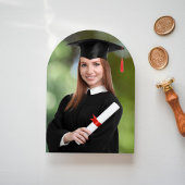 エレガントPhoto Blue College卒業発表 招待状