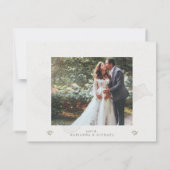 エレガントPhoto Burgundy Greeneryの水彩 サンキューカード (裏面)