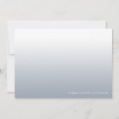 エレガントPhoto Dusty Blue & Silverハート結婚 シーズンカード (裏面)