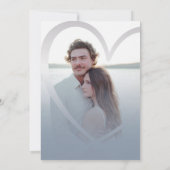 エレガントPhoto Dusty Blue & Silverハート結婚 招待状 (裏面)