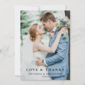 エレガントPhoto Flat結婚のサンキューカード サンキューカード (正面)