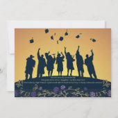 エレガントPhoto Navy Blueと金ゴールド 招待状 (裏面)