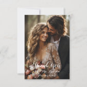 エレガントPhoto Scriptの結婚サンキューカード サンキューカード (正面)