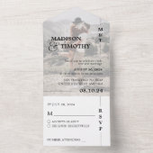 エレガントPhoto Scriptシンプルタイポグラフィ結婚の オールインワン招待状 (内側)