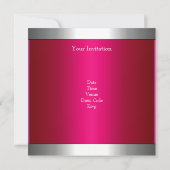 エレガントPhoto Silver Cerise Balloon 21st Birthday 招待状 (裏面)