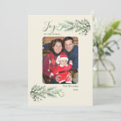 エレガントPine Joy to World Christmas Family写真 シーズンカード (スタンド正面)