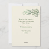 エレガントPine Joy to World Christmas Family写真 シーズンカード (裏面)