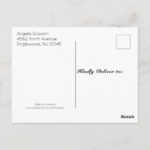 エレガントPInkフローラバプテスマ招待状はがき ポストカード (裏面)