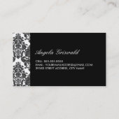 エレガントPink & Black Damask名刺 名刺 (裏面)