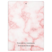 エレガントPink Marbleフェイクジョブのタイトル名テンプレート クリップボード (裏面)