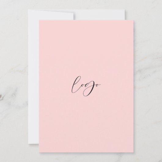 エレガントPink & Red Script Logo Business Open House 招待状 (裏面)